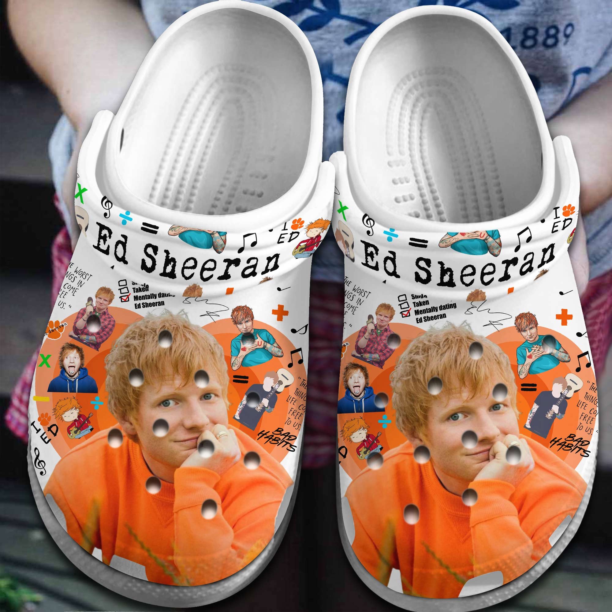 Ed Sheeran Singer Music Crocs Crocband Clogs Shoes Comfortable For Men Women and Kids