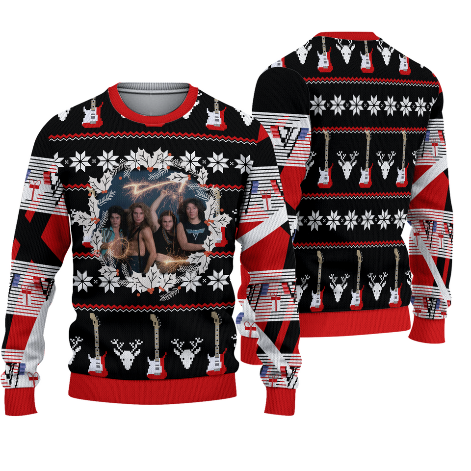 Eddie Halen Ugly Christmas Sweater, Christmas Sweater, Ugly Knitted Sweater