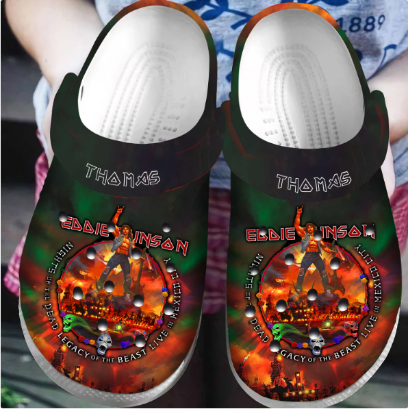 Eddie Munson Stranger Things TV Series Crocs Crocband Clogs Shoes Comfortable For Men Women and Kids