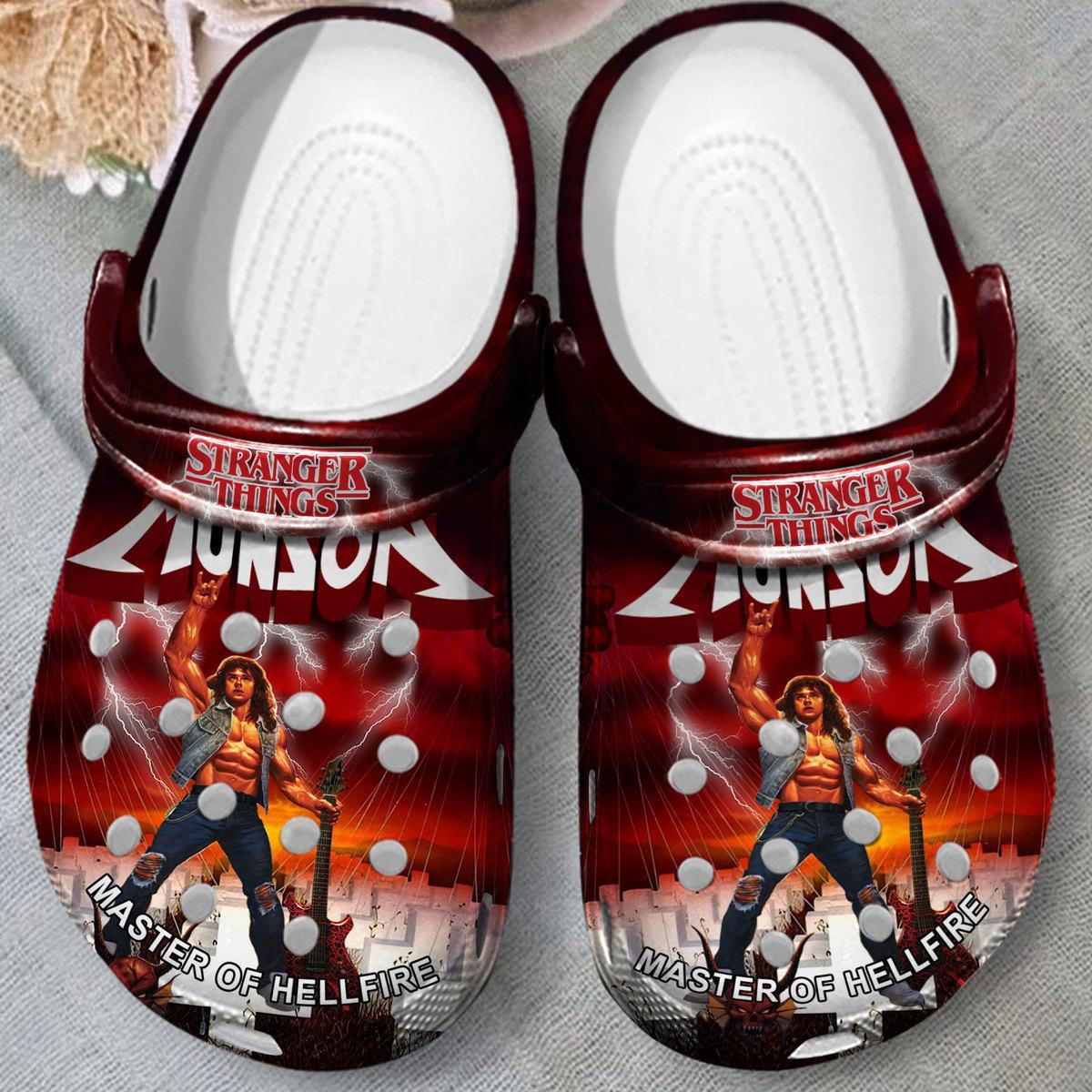 Eddie Munson Stranger Things TV Series Crocs Crocband Clogs Shoes Comfortable For Men Women and Kids