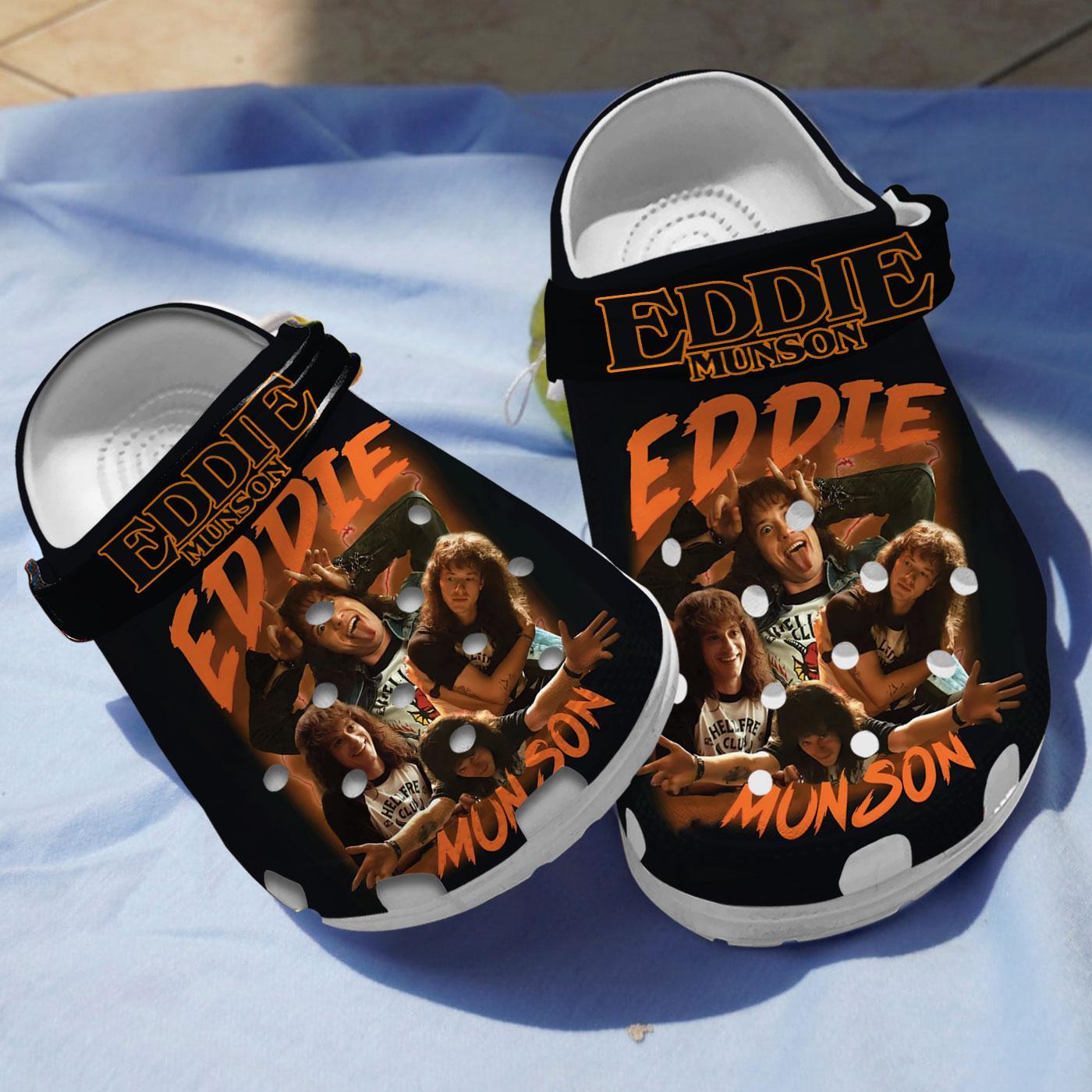 Eddie Munson Stranger Things TV Series Crocs Crocband Clogs Shoes Comfortable For Men Women and Kids