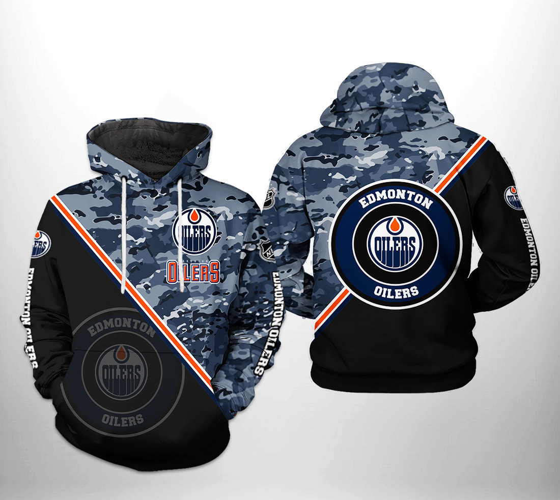 Edmonton Oilers NHL Camo Team 3D All Over Print Hoodie, Zip Hoodie