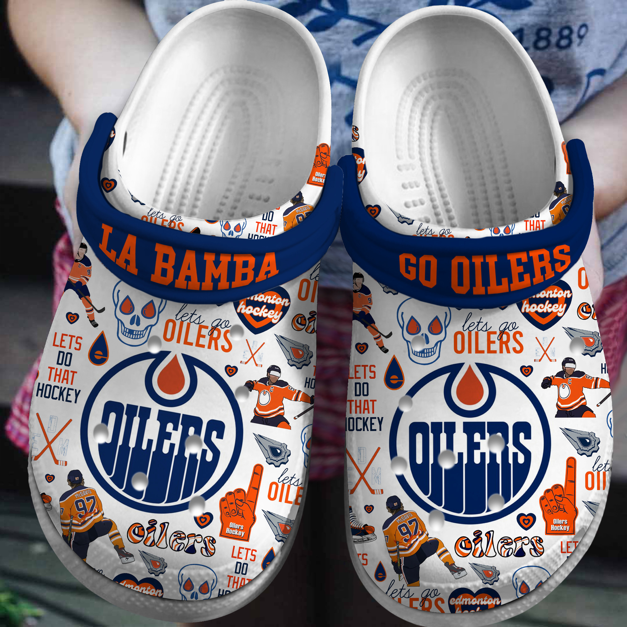Edmonton Oilers NHL Sport Crocs Crocband Clogs Shoes Comfortable For Men Women and Kids
