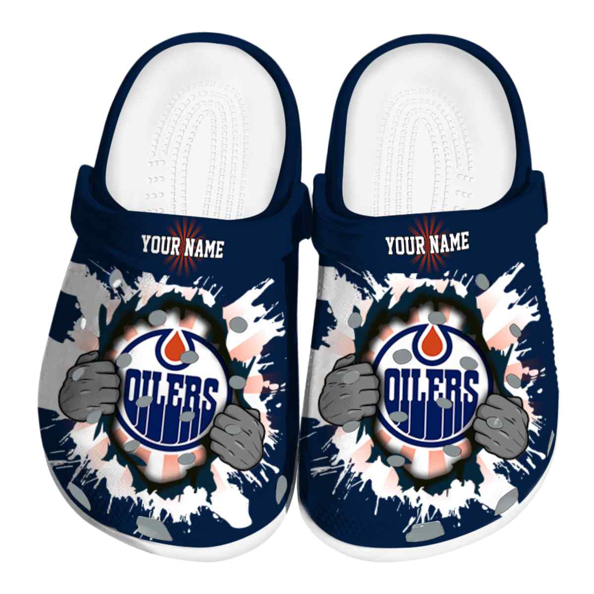 Edmonton Oilers NHL Sport Crocs Crocband Clogs Shoes Comfortable For Men Women and Kids