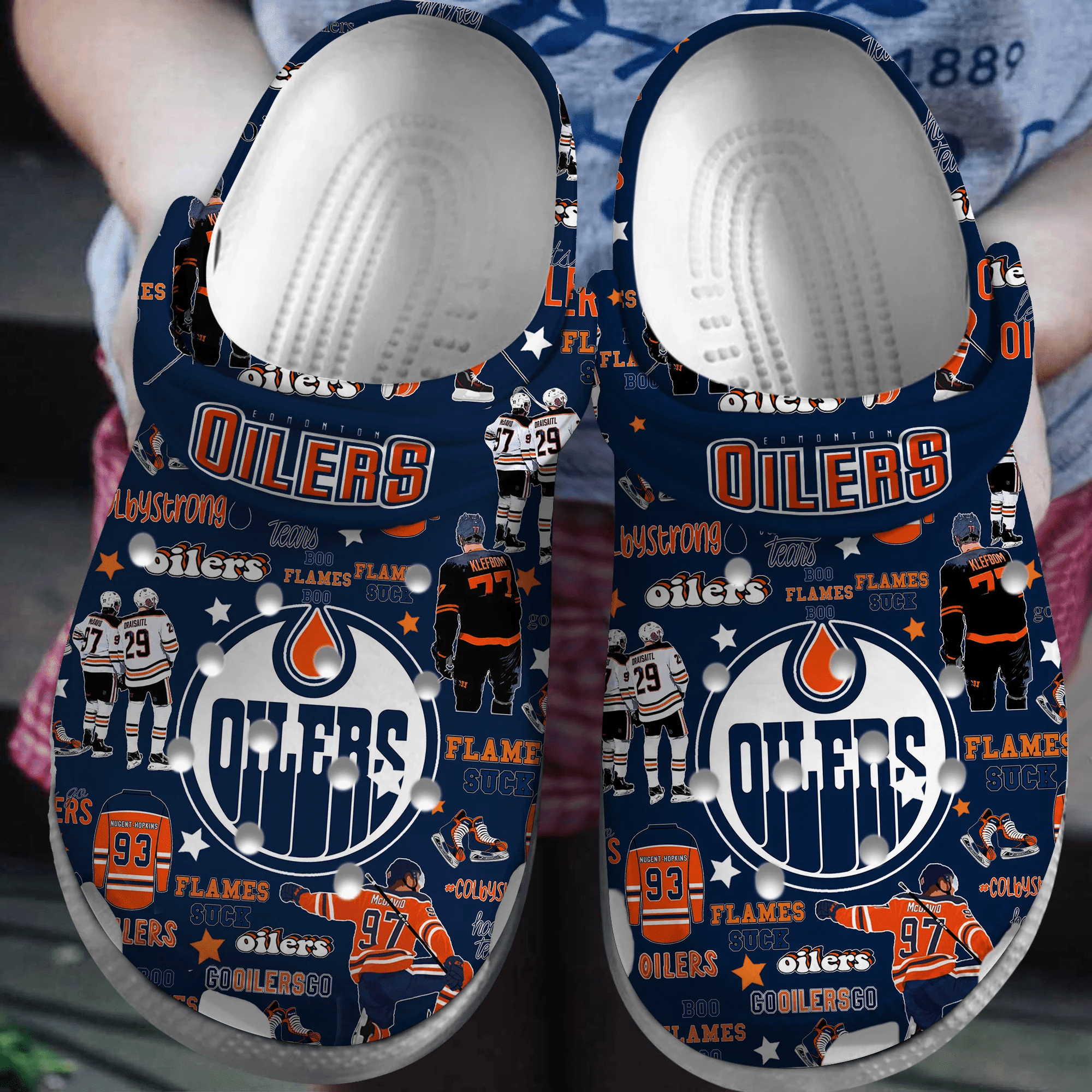 Edmonton Oilers NHL Sport Crocs Crocband Clogs Shoes Comfortable For Men Women and Kids