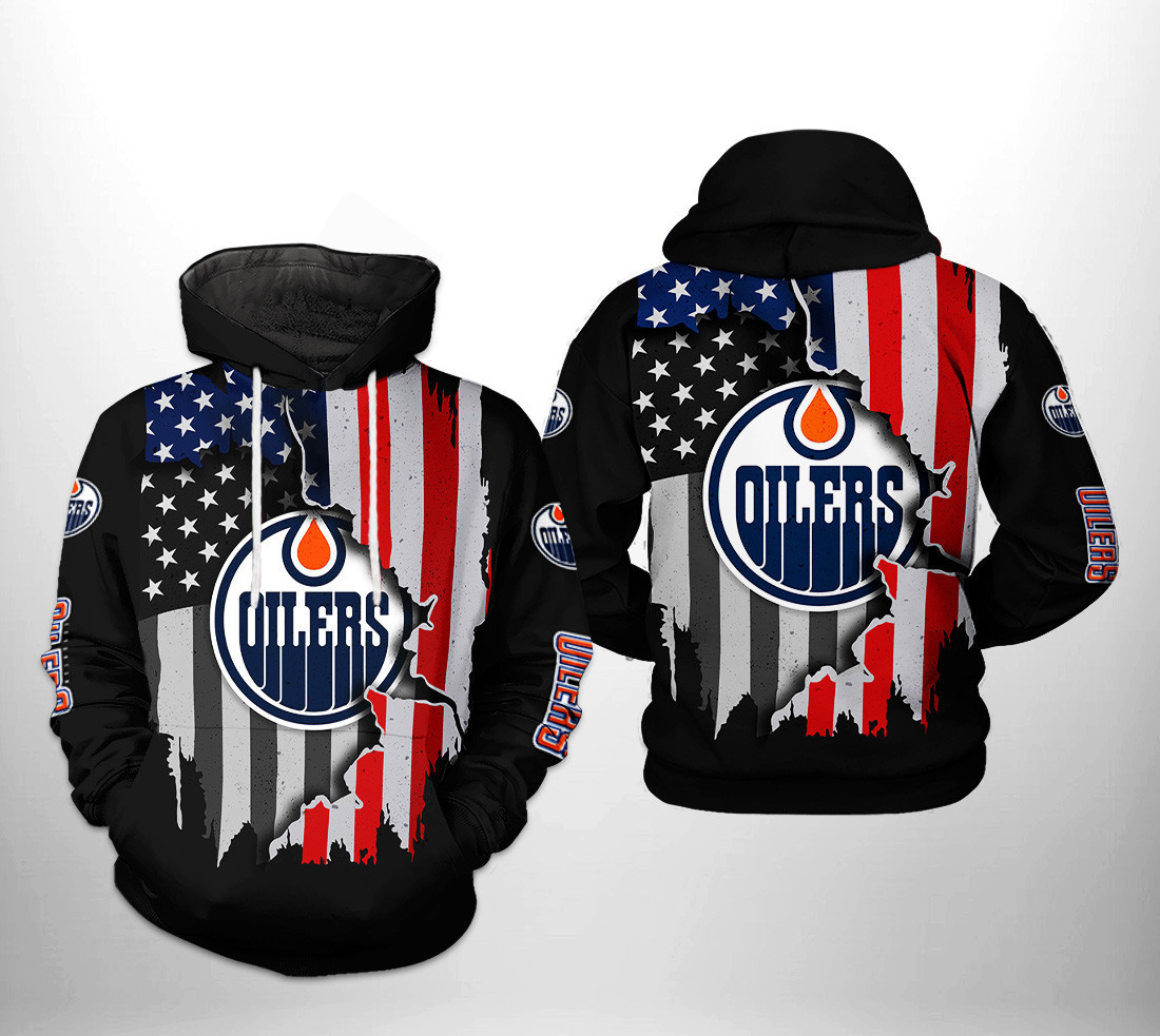 Edmonton Oilers NHL US FLag Team 3D All Over Print Hoodie, Zip Hoodie
