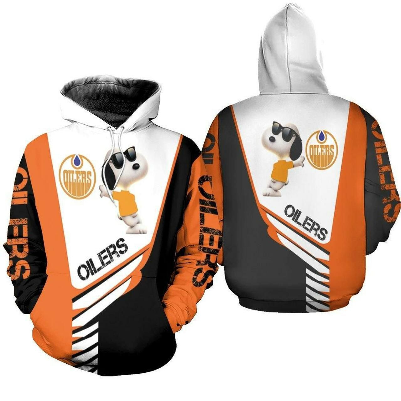 Edmonton Oilers Snoopy For Lover 3D All Over Print Hoodie, Zip Hoodie