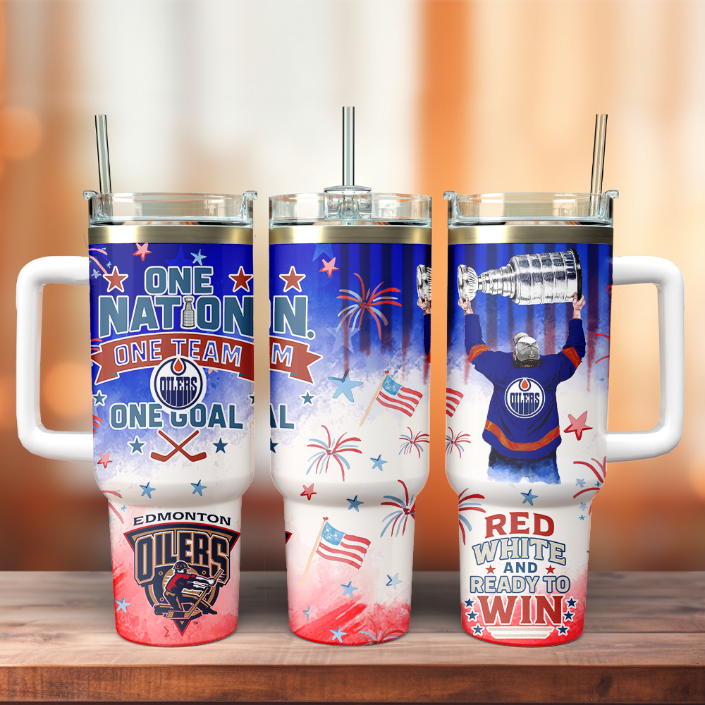 Edmonton Oilers x Independence Day Custom Stanley Cup 40 oz 30 oz Tumbler With HandleTVC2301130 - Image 2