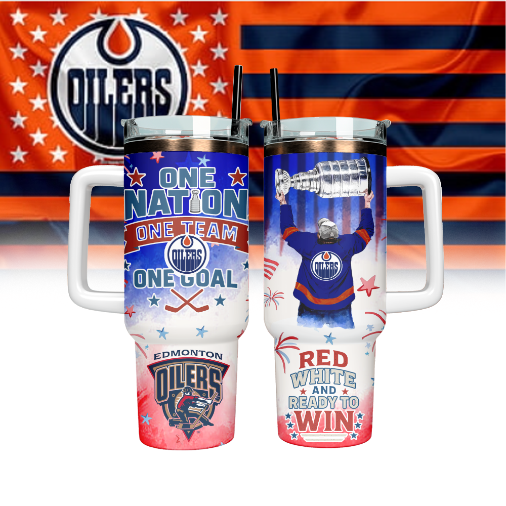 Edmonton Oilers x Independence Day Custom Stanley Cup 40 oz 30 oz Tumbler With HandleTVC2301130