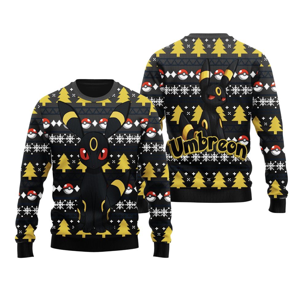 Eevee Evolution Umbreon Ugly Christmas Sweater