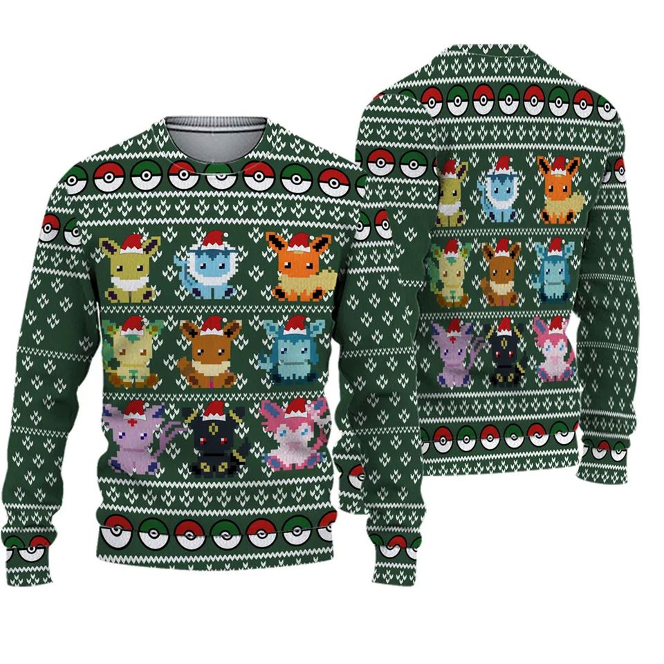Eevee Evolutions Anime Christmas Sweater
