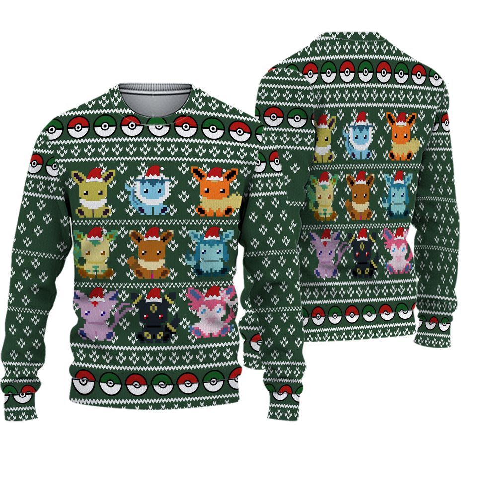 Eevee Evolutions Ugly Christmas Sweater - Holiday Style