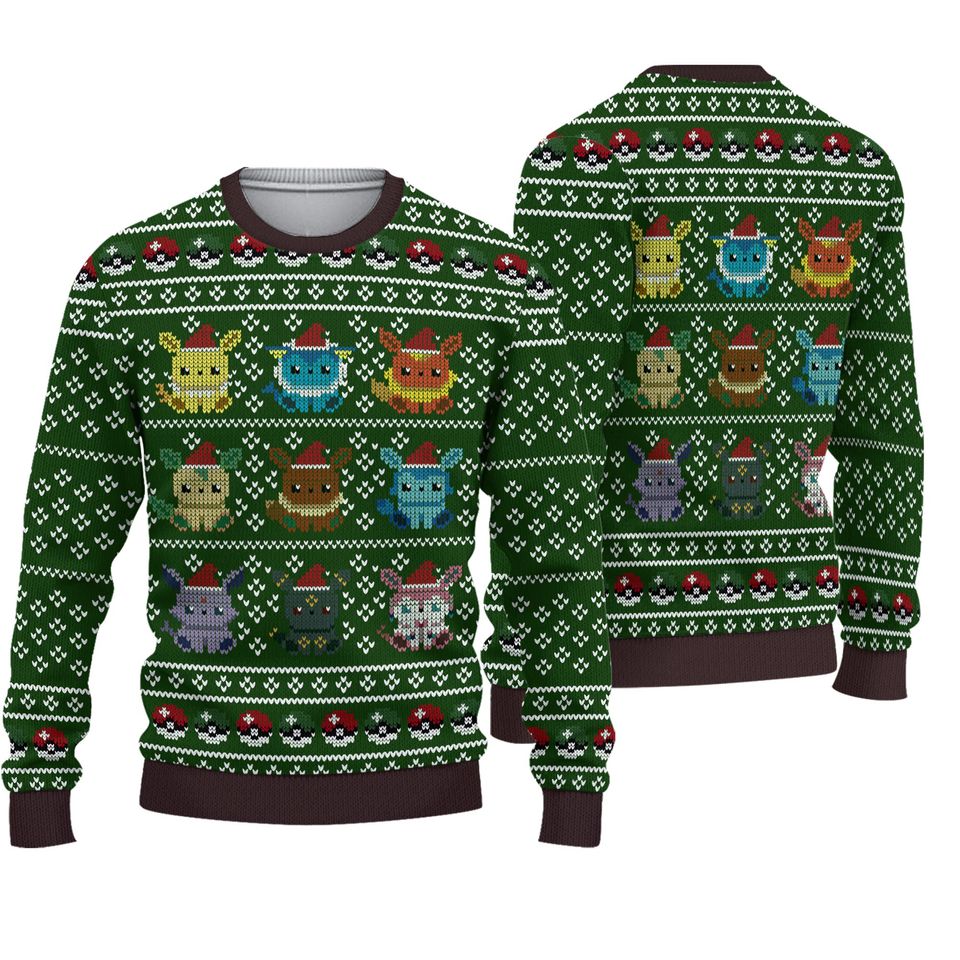 Eevee PKM Ugly Christmas Sweater, 3D Sweater