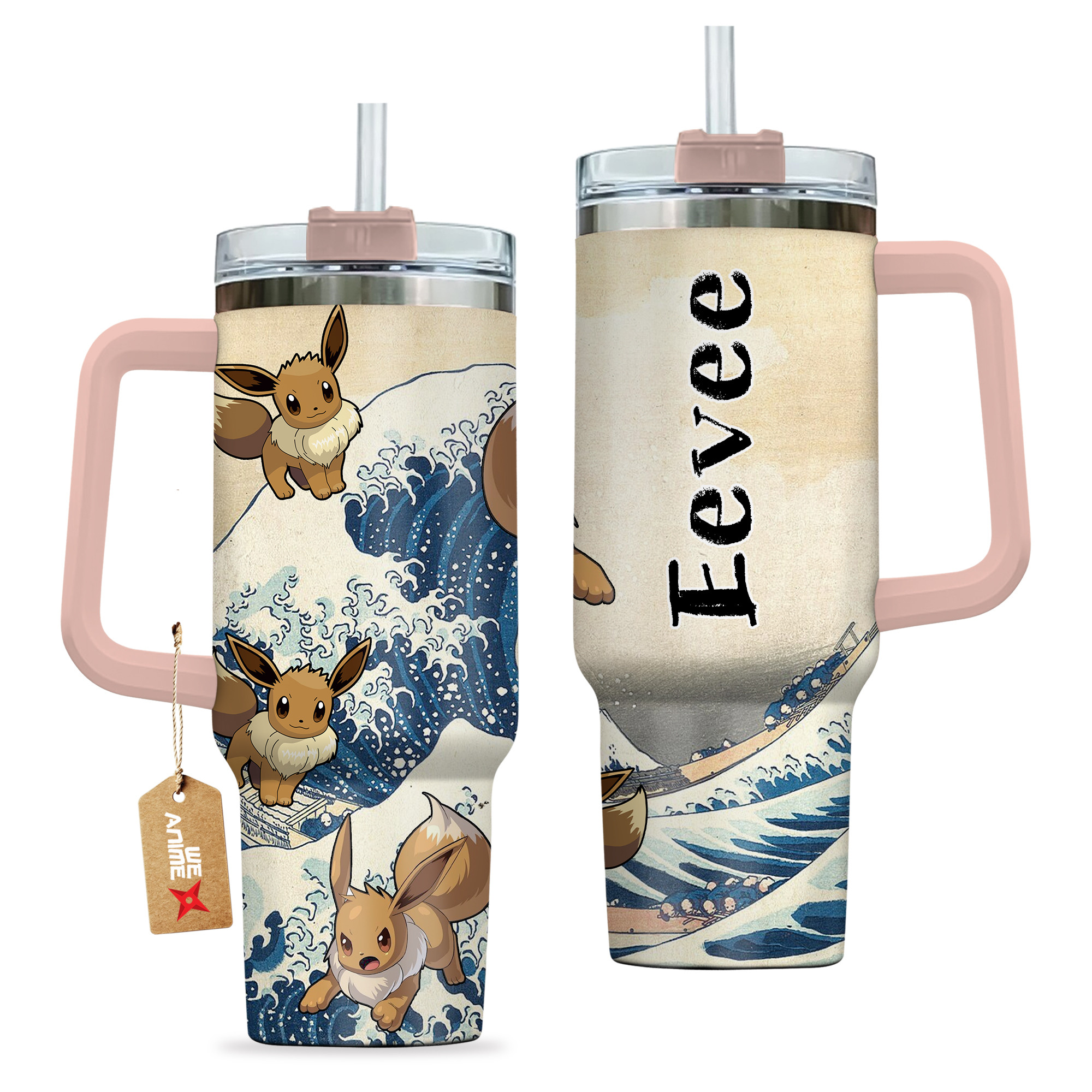 Eevee Pokemon Anime Custom Stanley Cup 40 oz 30 oz Tumbler With HandleTVC2301138 - Image 2