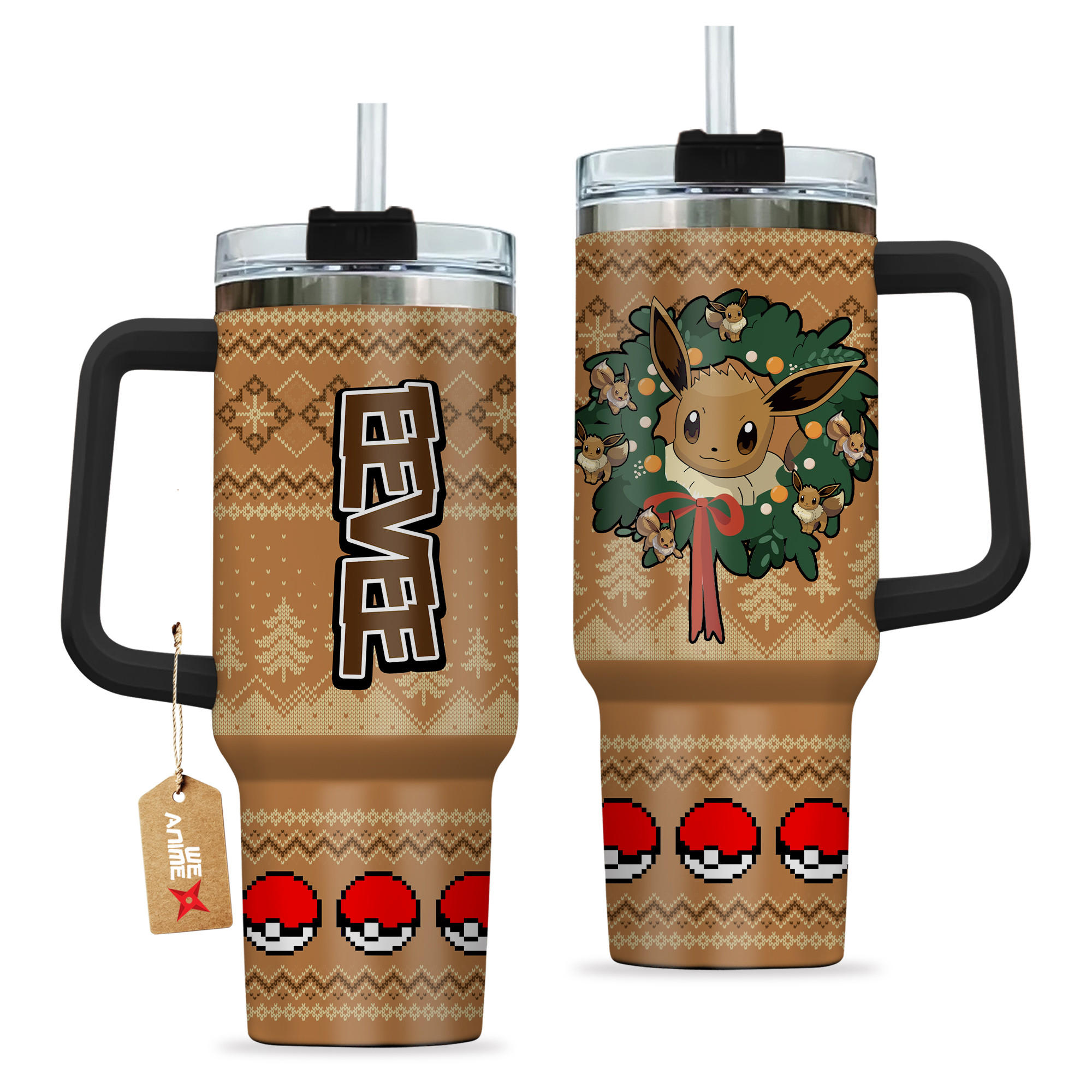 Eevee Pokemon Anime Custom Stanley Cup 40 oz 30 oz Tumbler With HandleTVC2301155 - Image 2