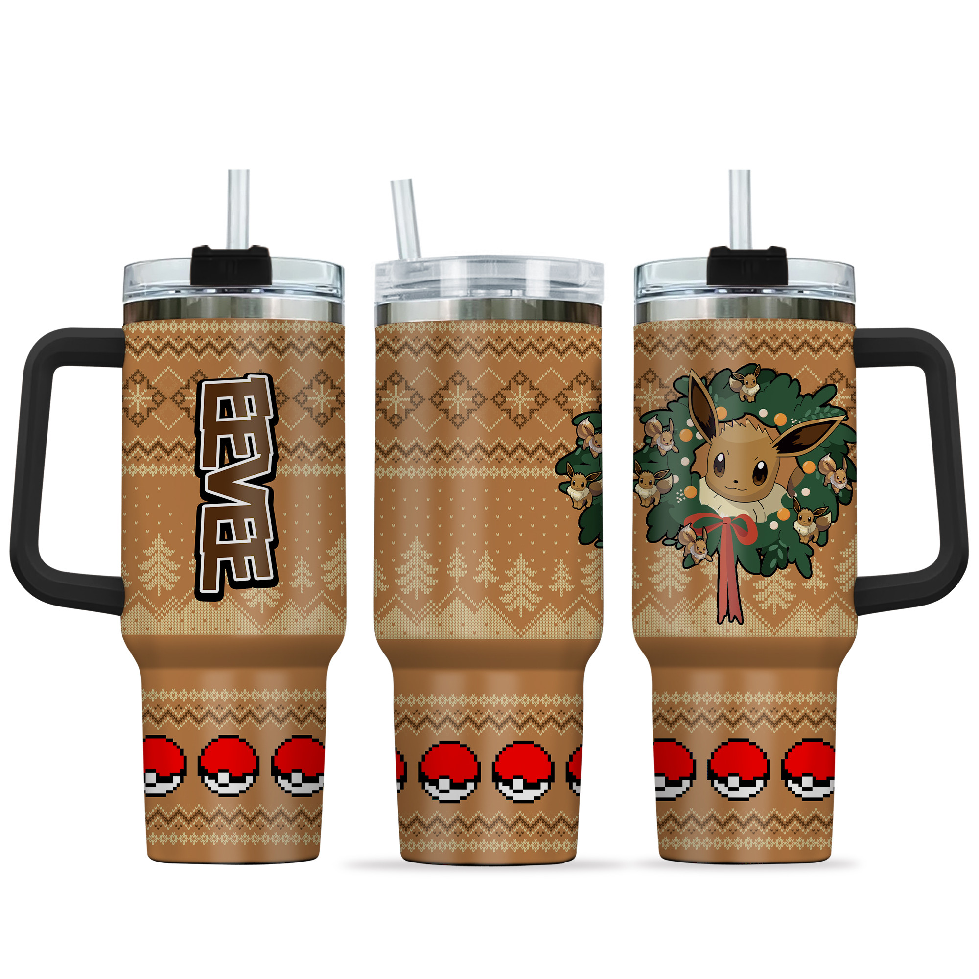 Eevee Pokemon Anime Custom Stanley Cup 40 oz 30 oz Tumbler With HandleTVC2301155