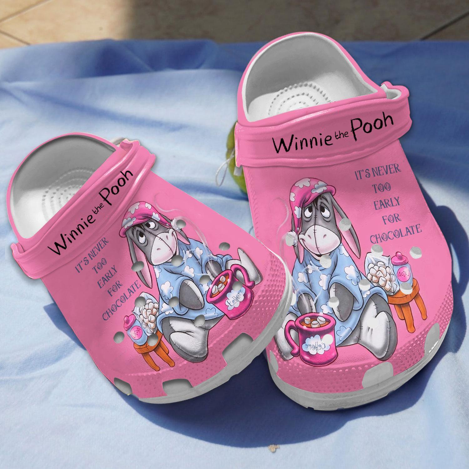 Eeyore Winnie The Pooh Cartoon Crocs Crocband Clogs Shoes Comfortable For Men Women and Kids