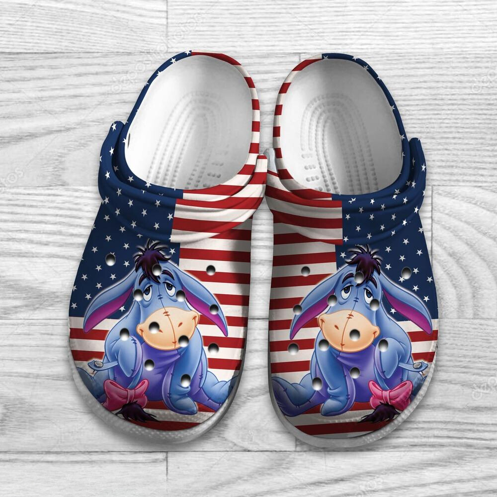 Eeyore Winnie The Pooh Cartoon Crocs Crocband Clogs Shoes Comfortable For Men Women and Kids