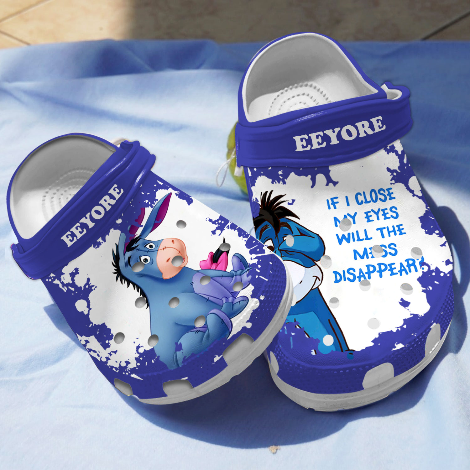 Eeyore Winnie The Pooh Cartoon Crocs Crocband Clogs Shoes Comfortable For Men Women and Kids
