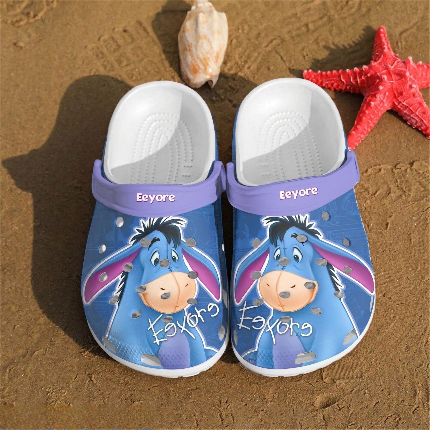 Eeyore Winnie The Pooh Cartoon Crocs Crocband Clogs Shoes Comfortable For Men Women and Kids