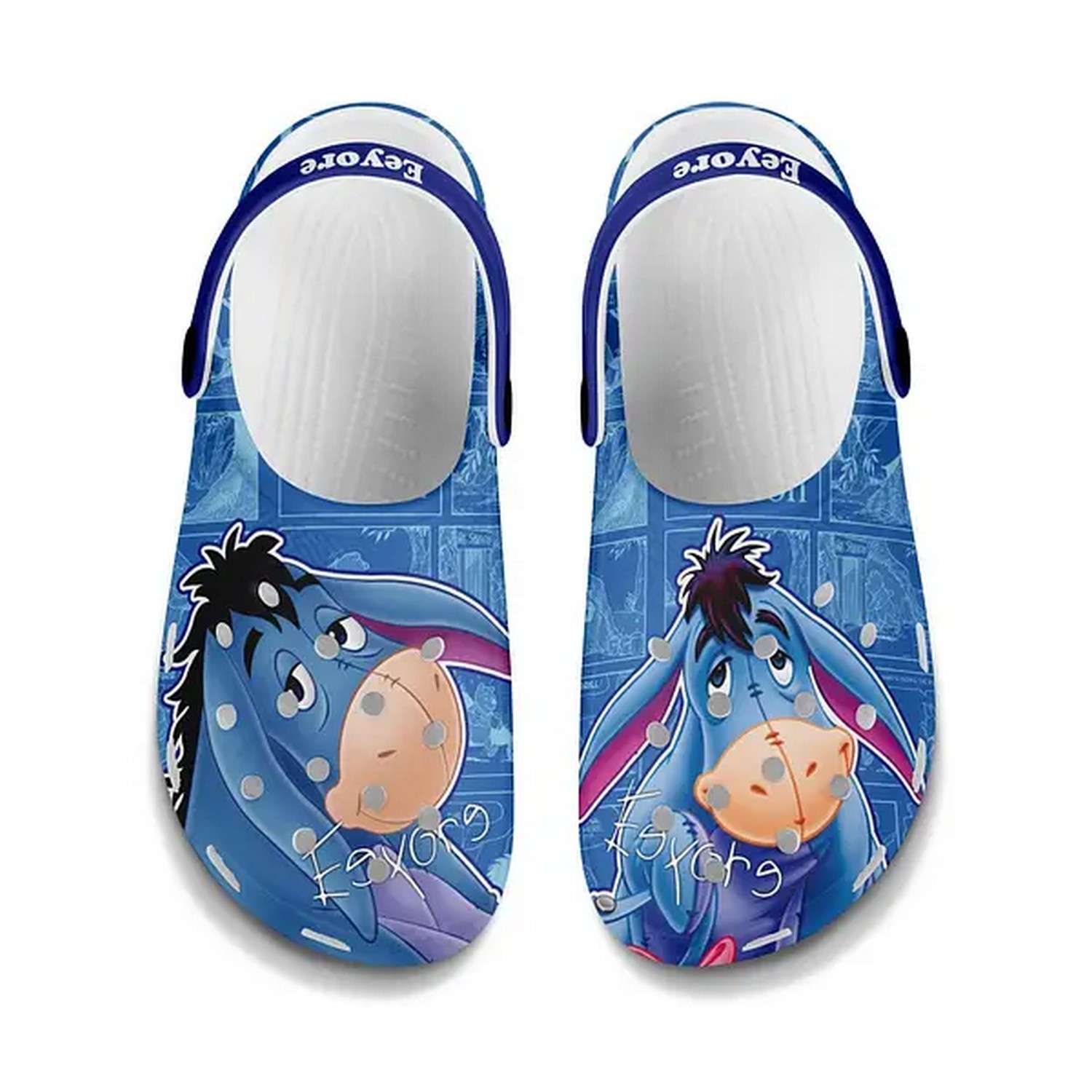 Eeyore Winnie The Pooh Cartoon Crocs Crocband Clogs Shoes Comfortable For Men Women and Kids