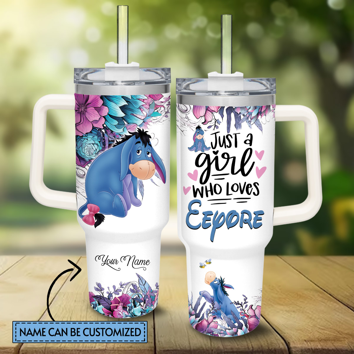 Eeyore Winnie the Pooh Cartoon Custom Stanley Cup 40 oz 30 oz Tumbler With HandleTVC2301808