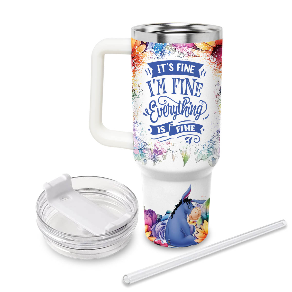 Eeyore Winnie the Pooh Cartoon Custom Stanley Cup 40 oz 30 oz Tumbler With HandleTVC2301824 - Image 2