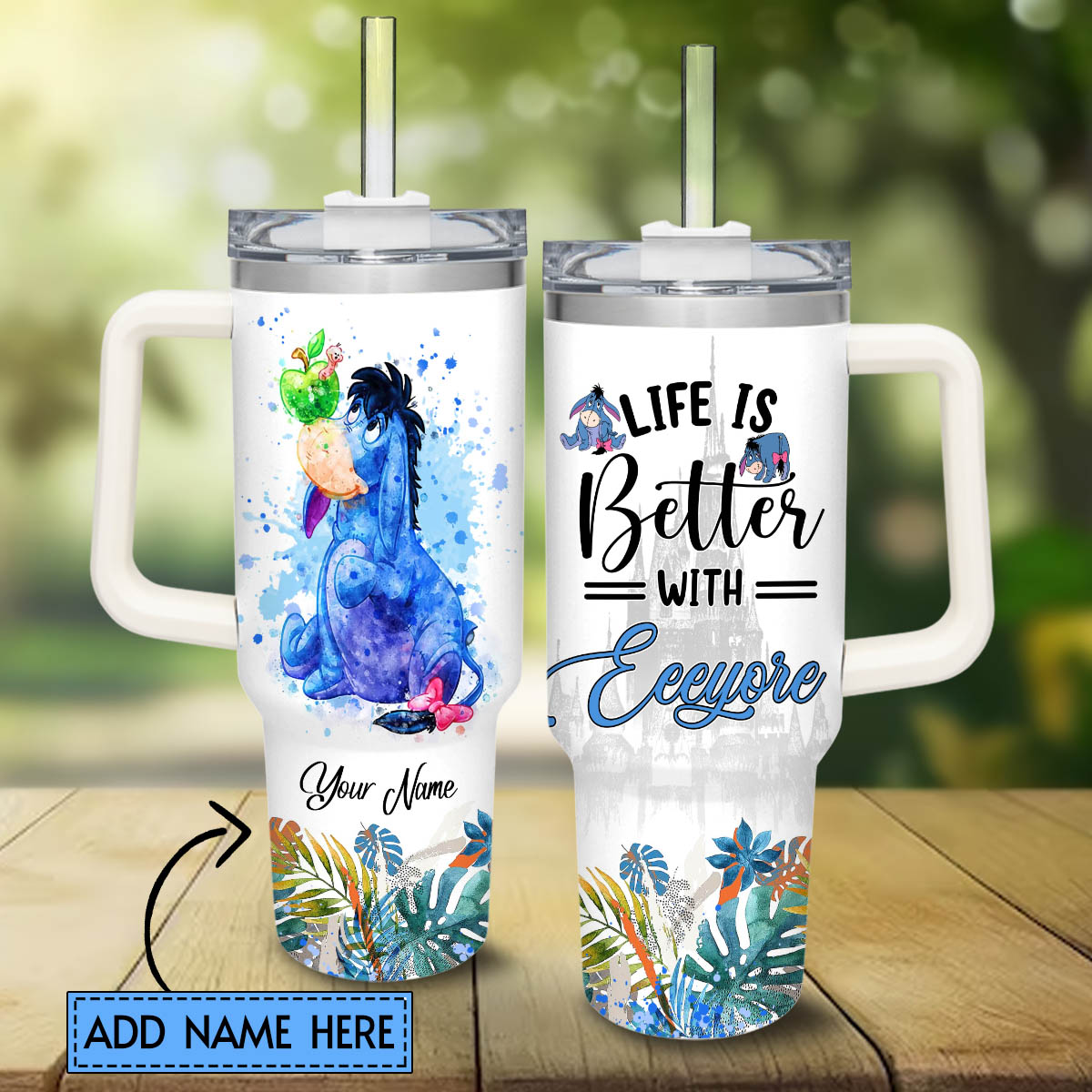 Eeyore Winnie the Pooh Cartoon Custom Stanley Cup 40 oz 30 oz Tumbler With HandleTVC2301829