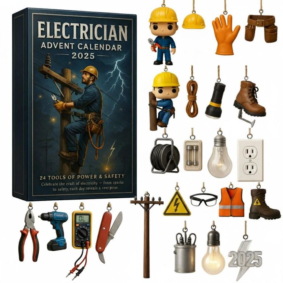 Electrician Advent Calendar 2025, 24 Mini Tool & Safety, Christmas Countdown Gift