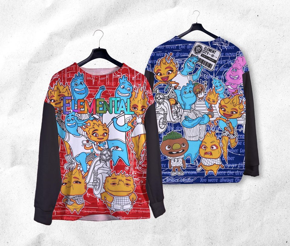 Elemental Sweatshirts Christmas Cartoon Shirt Wade Ember Shirt Gifts