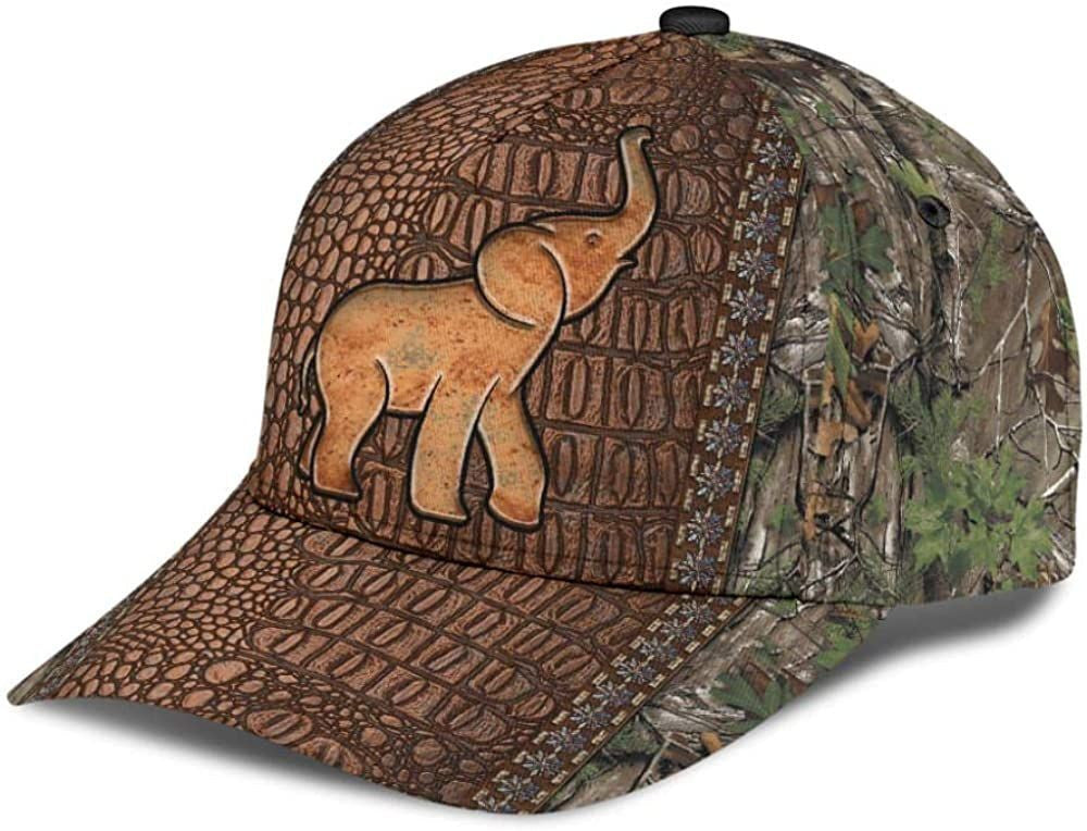 Elephant Animal Tree Dry Skin Style Large 3D Printed Unisex Hat Classic Caps Baseball Caps Trucker Hats Custom Hats Gifts For Men & Women