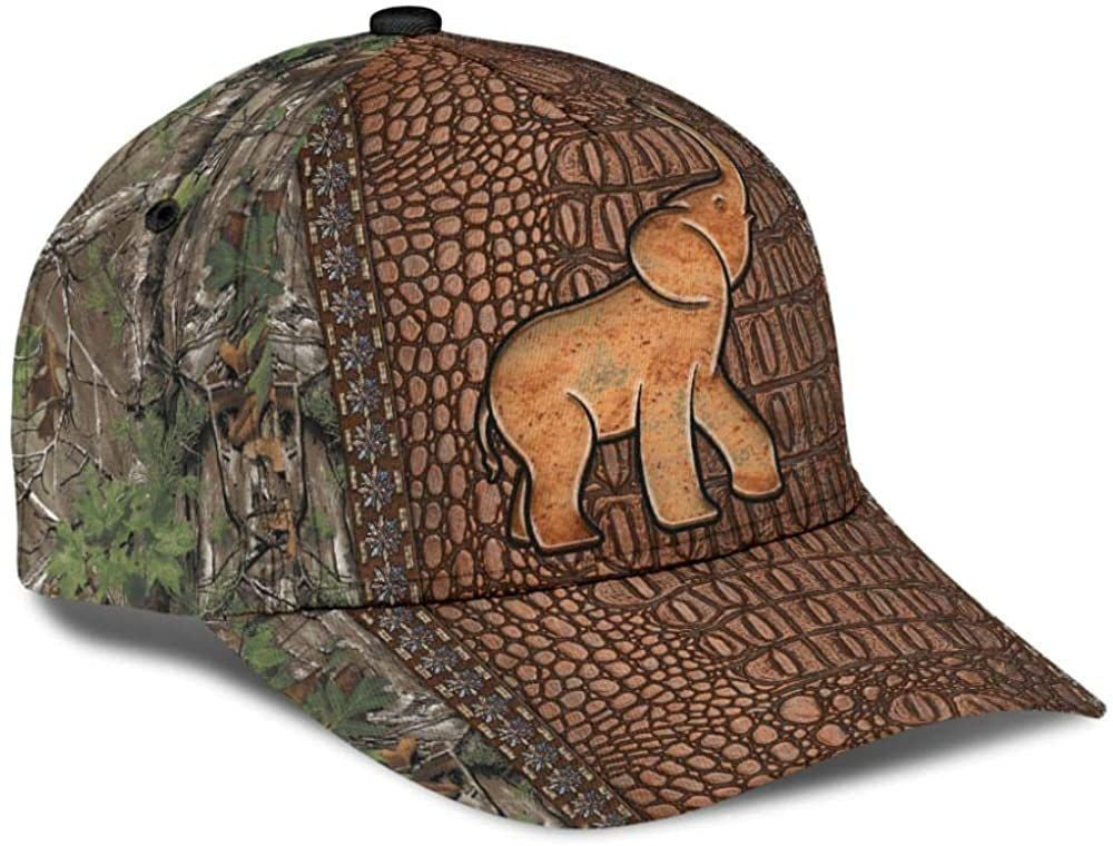 Elephant Animal Tree Dry Skin Style Large 3D Printed Unisex Hat Classic Caps Baseball Caps Trucker Hats Custom Hats Gifts For Men & Women