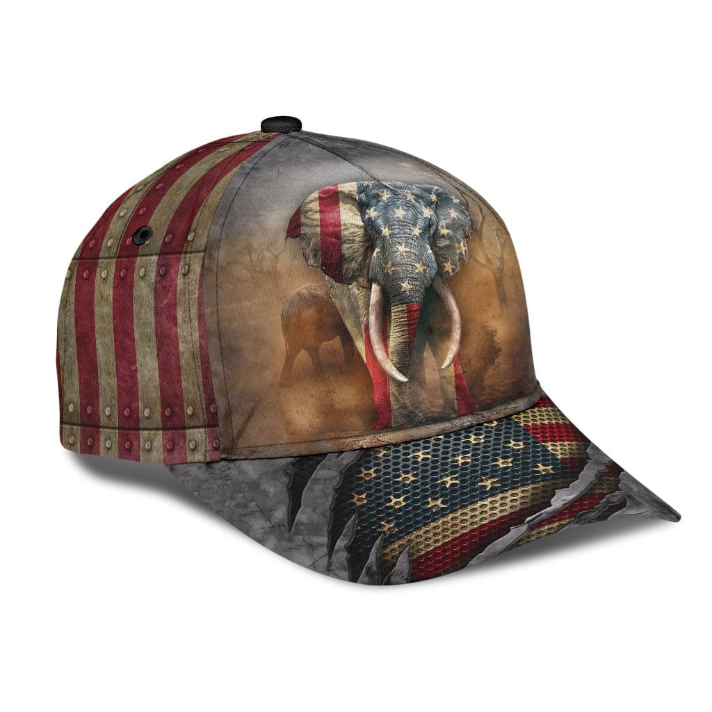 Elephant Baseball Cap Elephant Gray American Classic Hat Trucker Hats Custom Hats Gifts For Men & Women