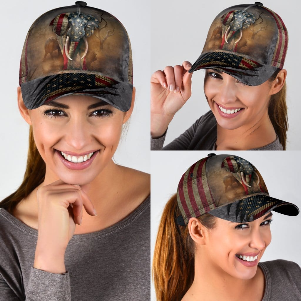 Elephant Baseball Cap Elephant Gray American Classic Hat Trucker Hats Custom Hats Gifts For Men & Women