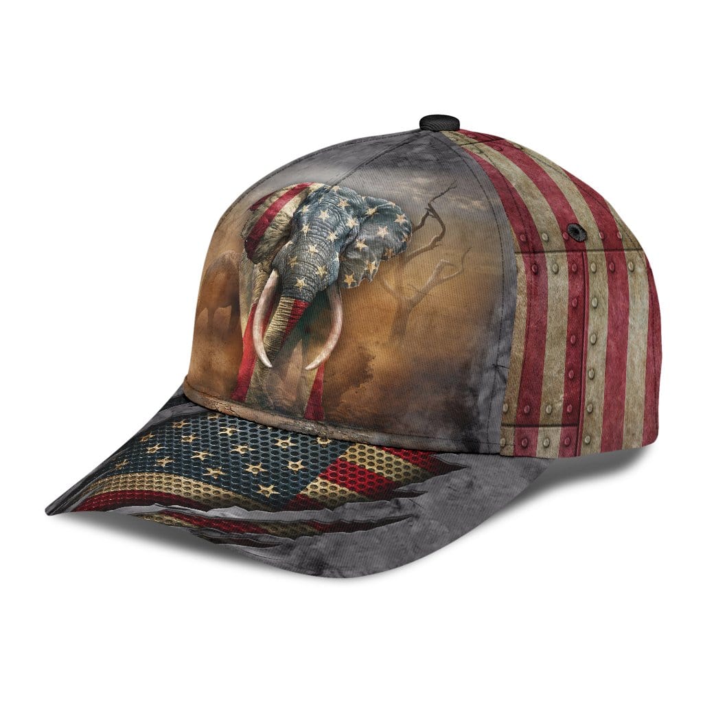 Elephant Baseball Cap Elephant Gray American Classic Hat Trucker Hats Custom Hats Gifts For Men & Women