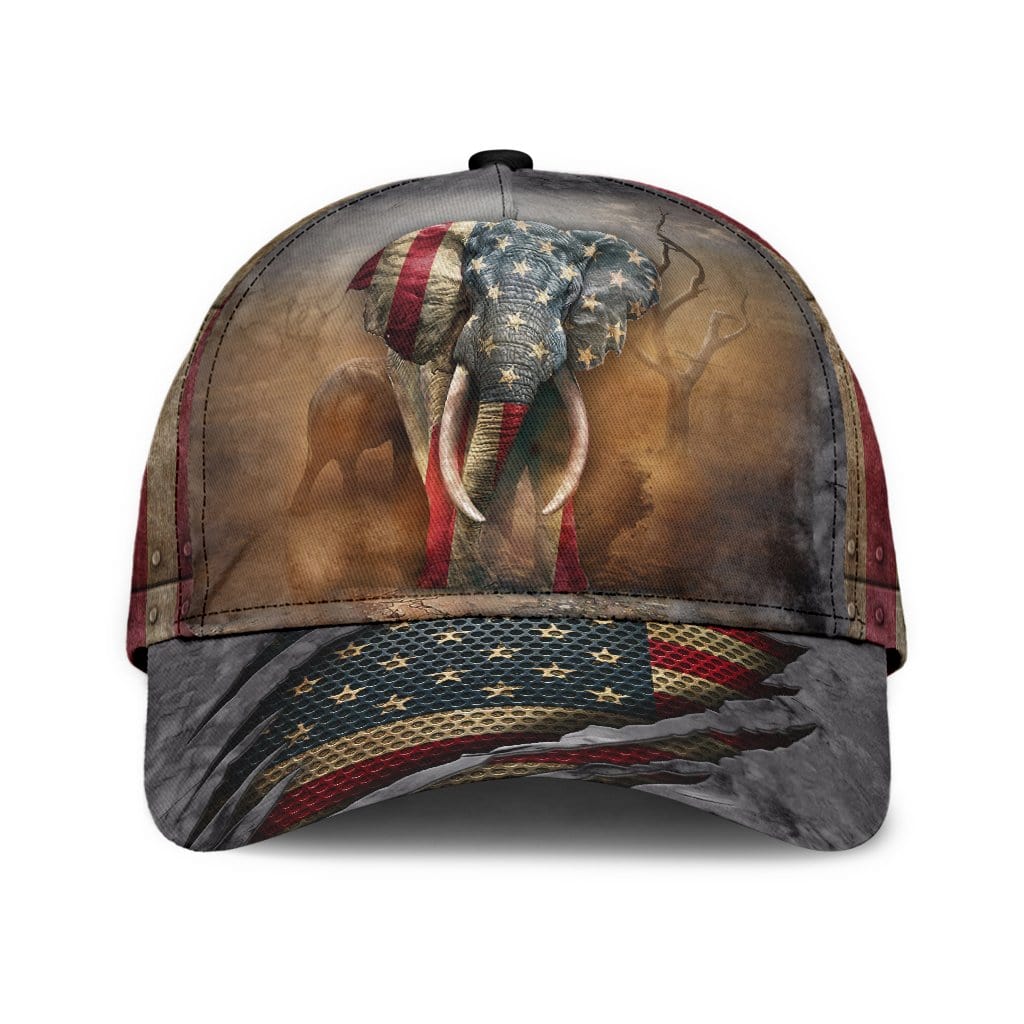 Elephant Baseball Cap Elephant Gray American Classic Hat Trucker Hats Custom Hats Gifts For Men & Women