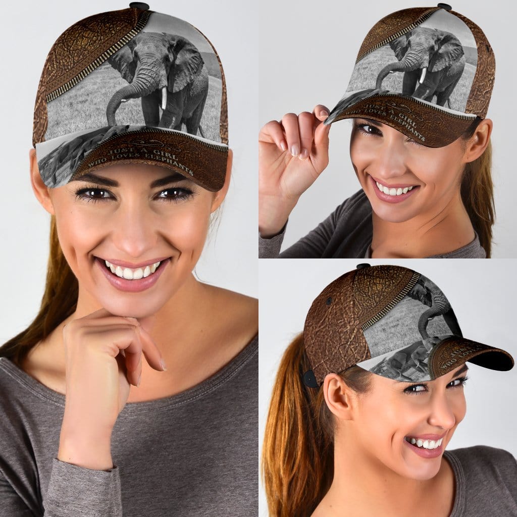 Elephant Baseball Cap Just A Girl Who Loves Elephants Classic Hat Trucker Hats Custom Hats Gifts For Men & Women