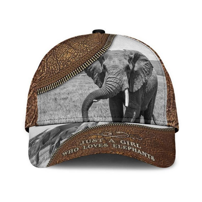 Elephant Just A Girl Who Love Hat Classic Cap 3D Awareness Cap, Human Cap, Trending Cap, American Cap Trucker Hats Custom Hats Gifts For Men & Women