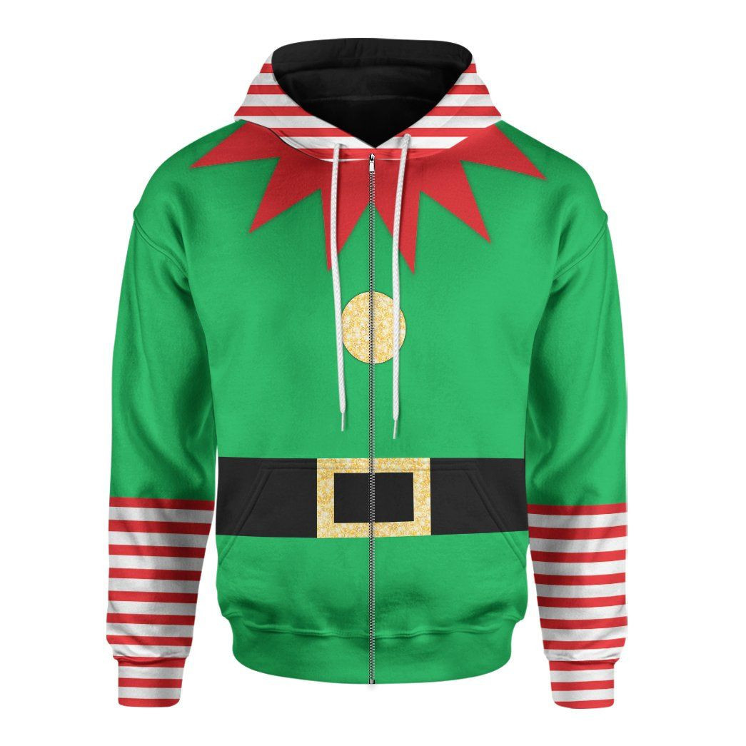 Elf Christmas Cosplay Ugly Christmas Sweater Adult 3D Funny Matching for family - Image 3
