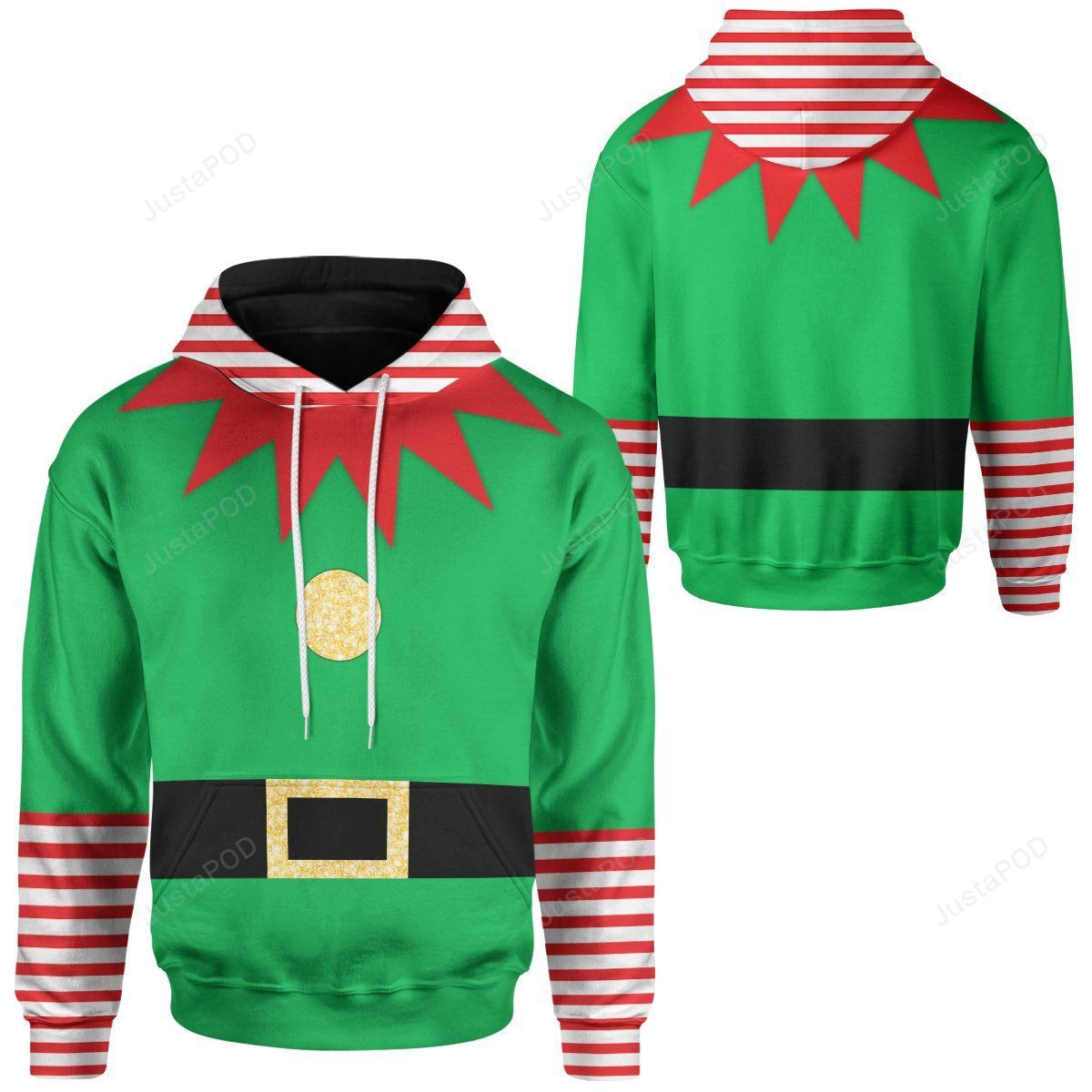Elf Christmas Cosplay Ugly Christmas Sweater Adult 3D Funny Matching for family