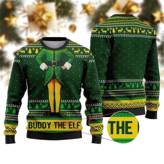 Elf Christmas Ugly Sweater, Buddy The Elf Holiday Sweater, Xmas Classic Movie Shirt - Image 6