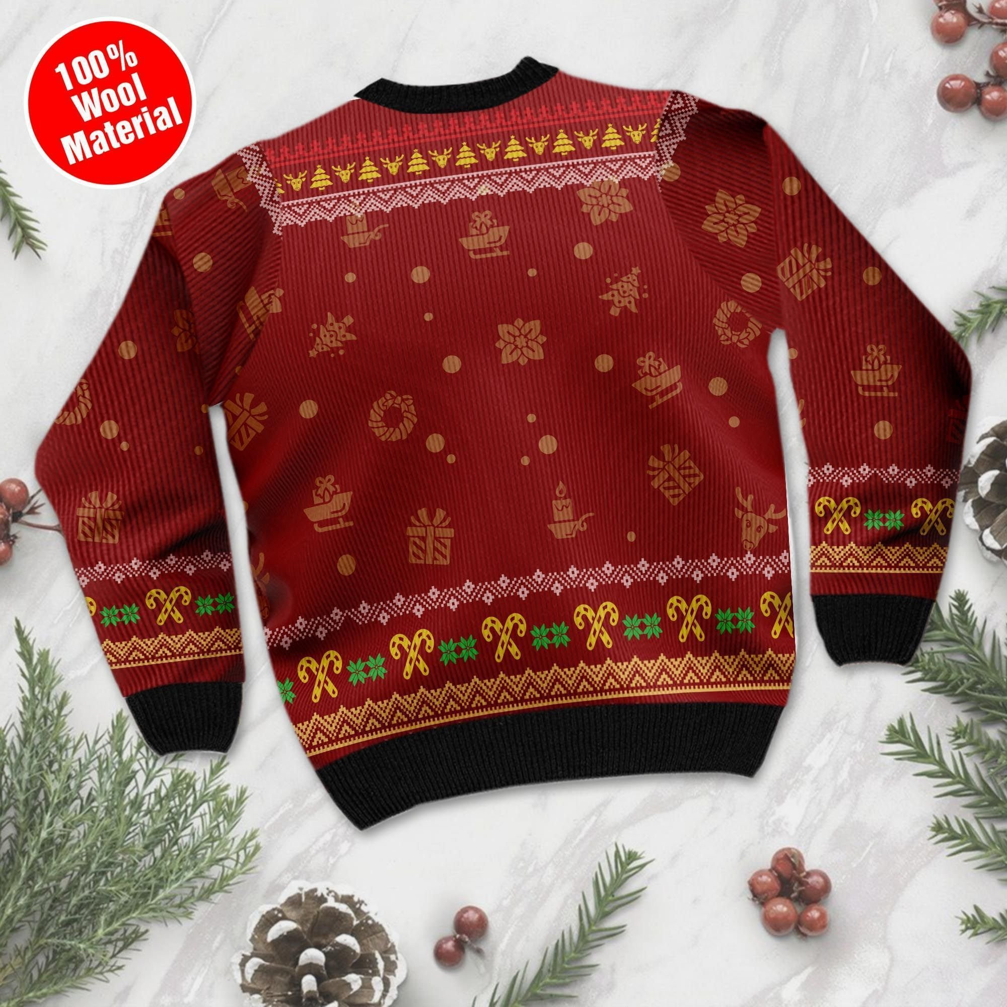 Elf Honest Buddy Claw Syrup Seltzer Candy Cane At Christmas Time Ugly Christmas Sweater Adult 3D Funny Matching for family - Image 3