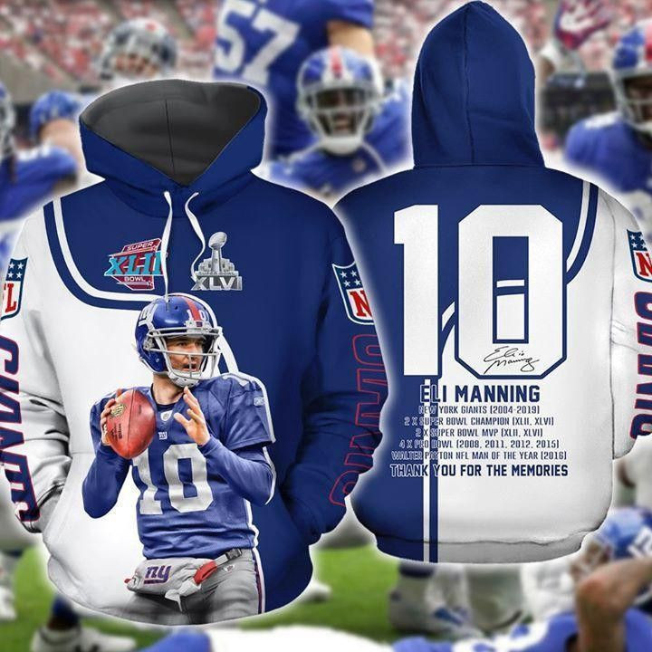 Eli Manning New York Giants 3D All Over Print Hoodie, Zip Hoodie