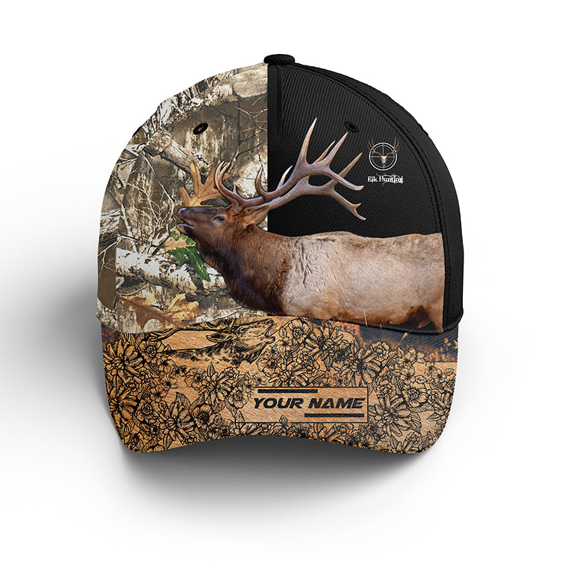 Elk Hunting Camouflage Custom Name 3D Hat - Outdoor Cap Hunting Gifts For Elk Hunter, Fishing Classic Cap Trucker Hats Custom Hats Gifts For Men & Women
