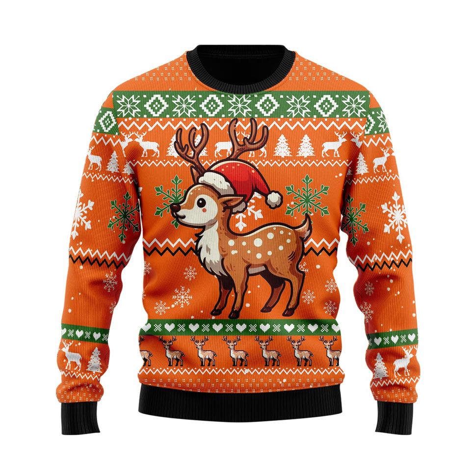 Elk Ugly Christmas Sweaters For Women Men Deer Hunting Mens Sweater