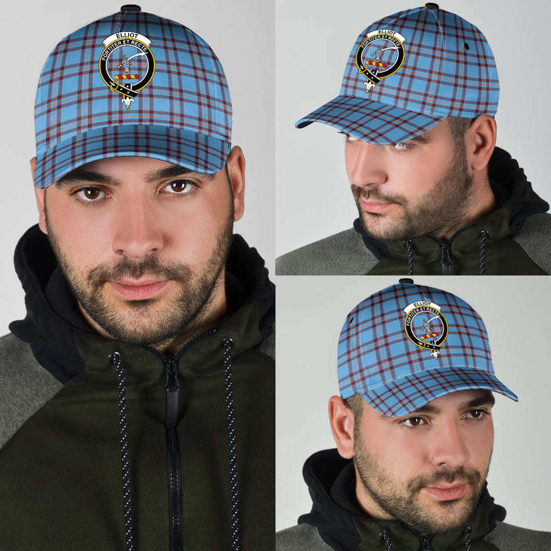 Elliot Ancient Tartan Baseball Cap, Tartan Plaid Cap with Family Crest K23 Trucker Hats Custom Hats Gifts For Men & Women