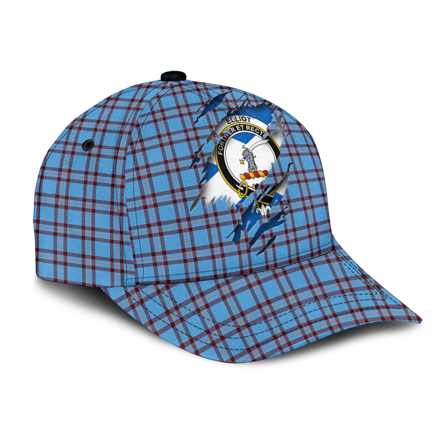 Elliot Ancient Tartan Plaid Cap, Family Crest In Me Style Tartan Baseball Cap TS23 Trucker Hats Custom Hats Gifts For Men & Women