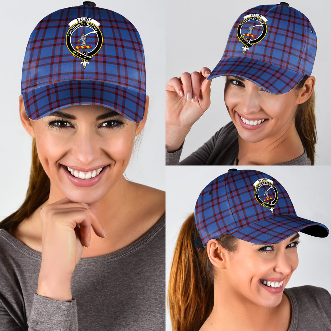 Elliot Modern Tartan Baseball Cap, Tartan Plaid Cap with Family Crest K23 Trucker Hats Custom Hats Gifts For Men & Women