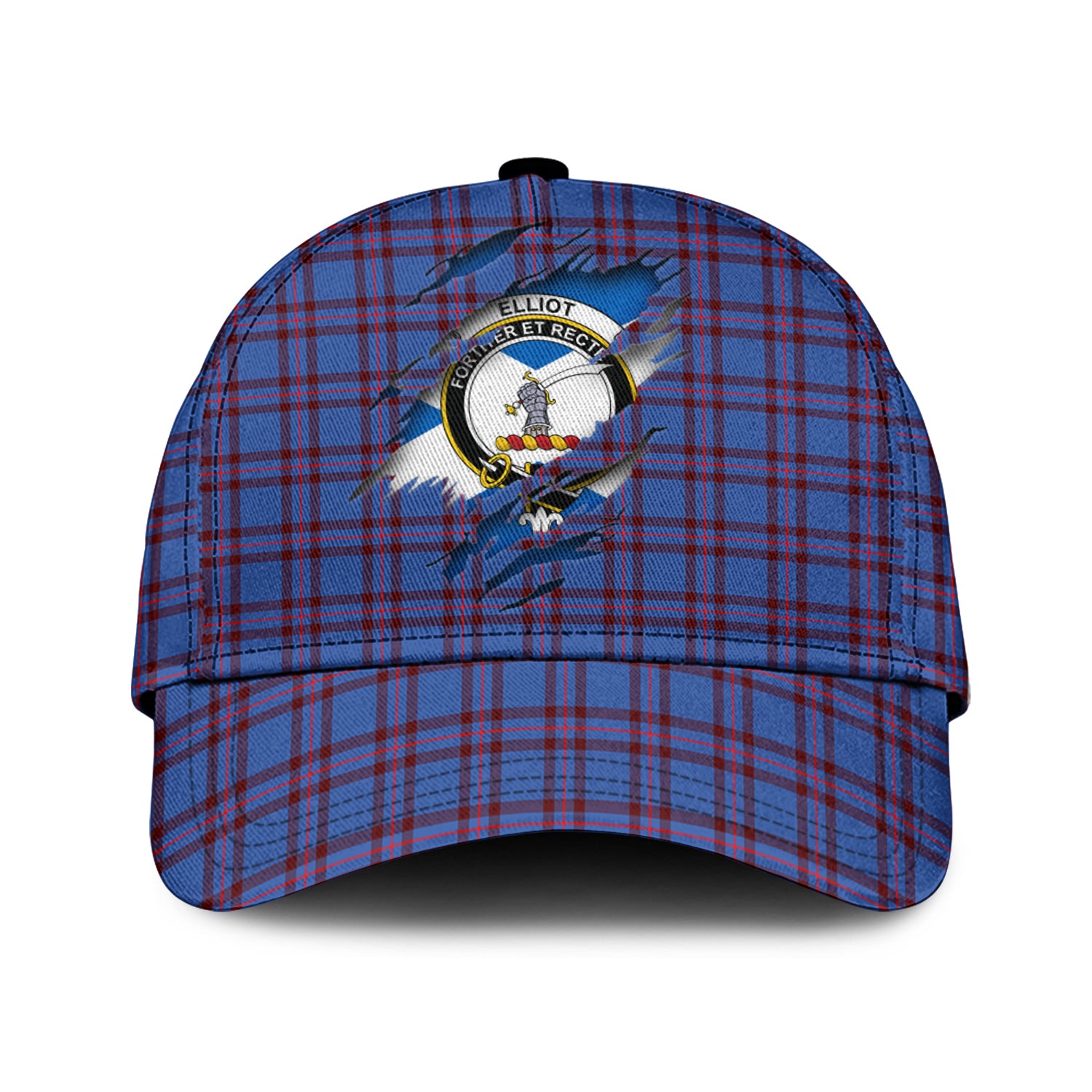 Elliot Modern Tartan Plaid Cap, Family Crest In Me Style Tartan Baseball Cap TS23 Trucker Hats Custom Hats Gifts For Men & Women