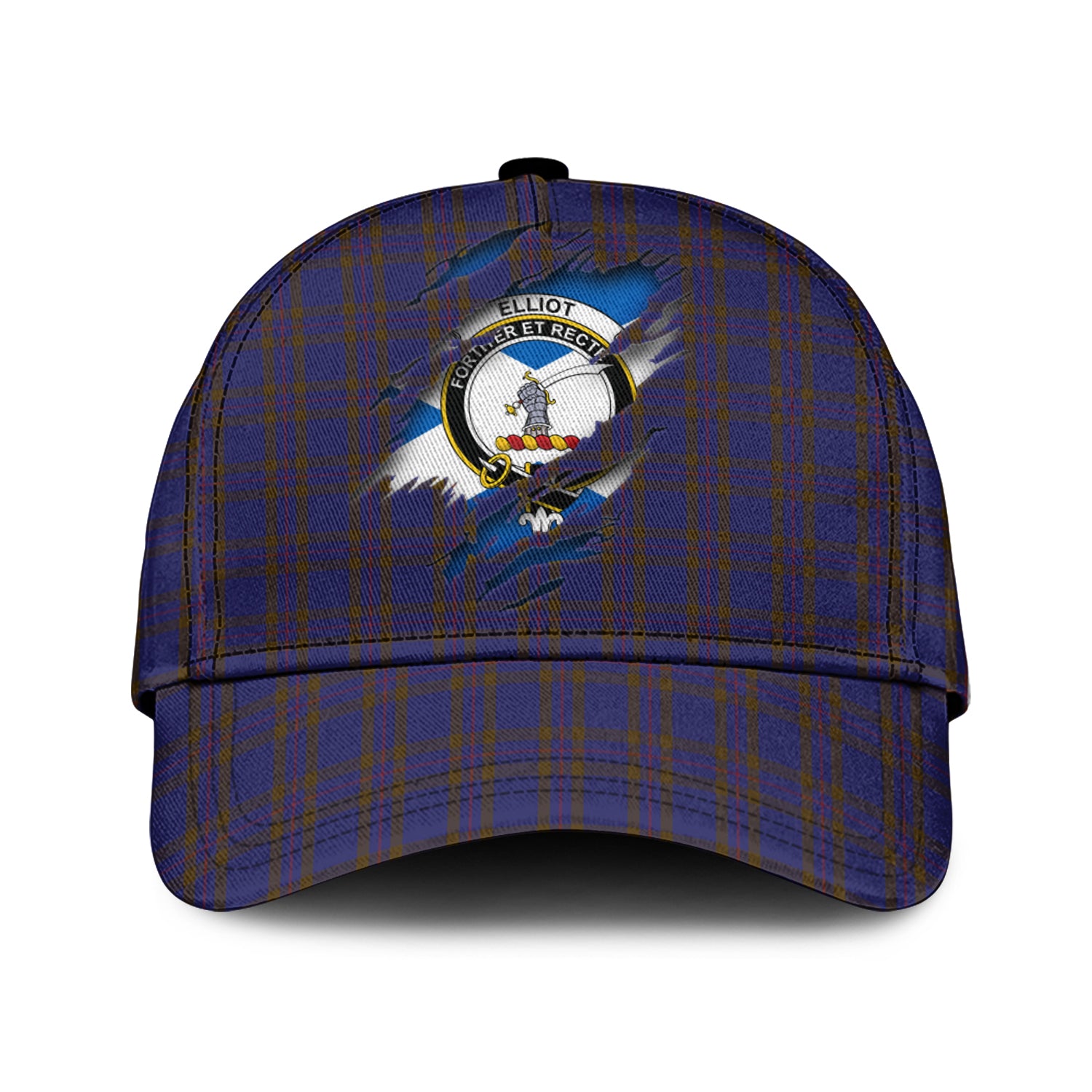 Elliot Tartan Plaid Cap, Family Crest In Me Style Tartan Baseball Cap TS23 Trucker Hats Custom Hats Gifts For Men & Women